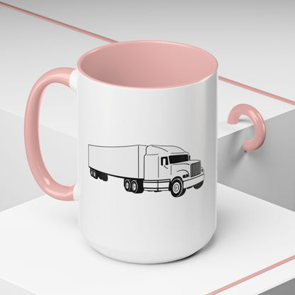 Semi Truck 2-Tone Coffee Mug
