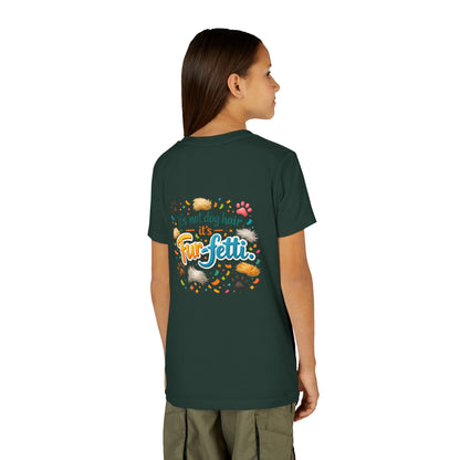 Fur-Fetti Dog Youth Unisex Short Sleeve Crewneck Tee