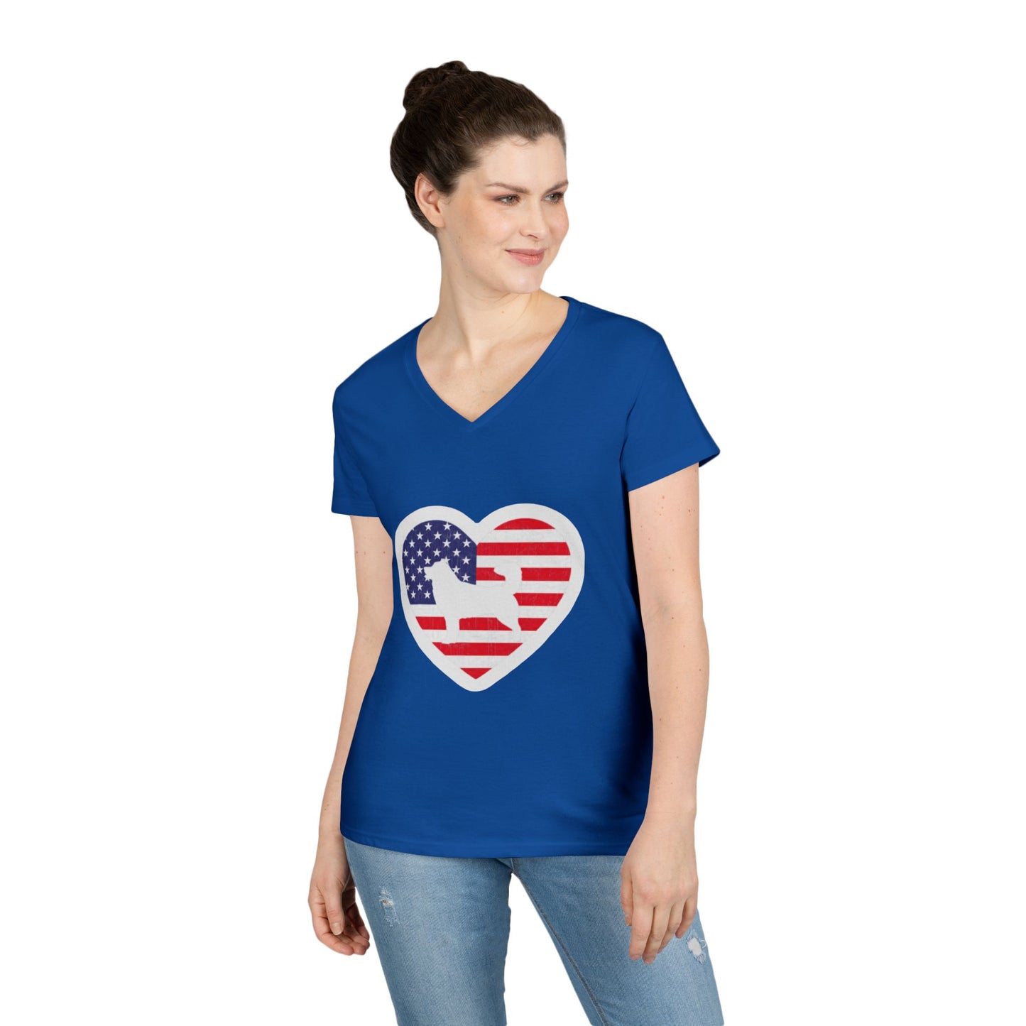 Malamute Flag Women's V-Neck T-Shirt