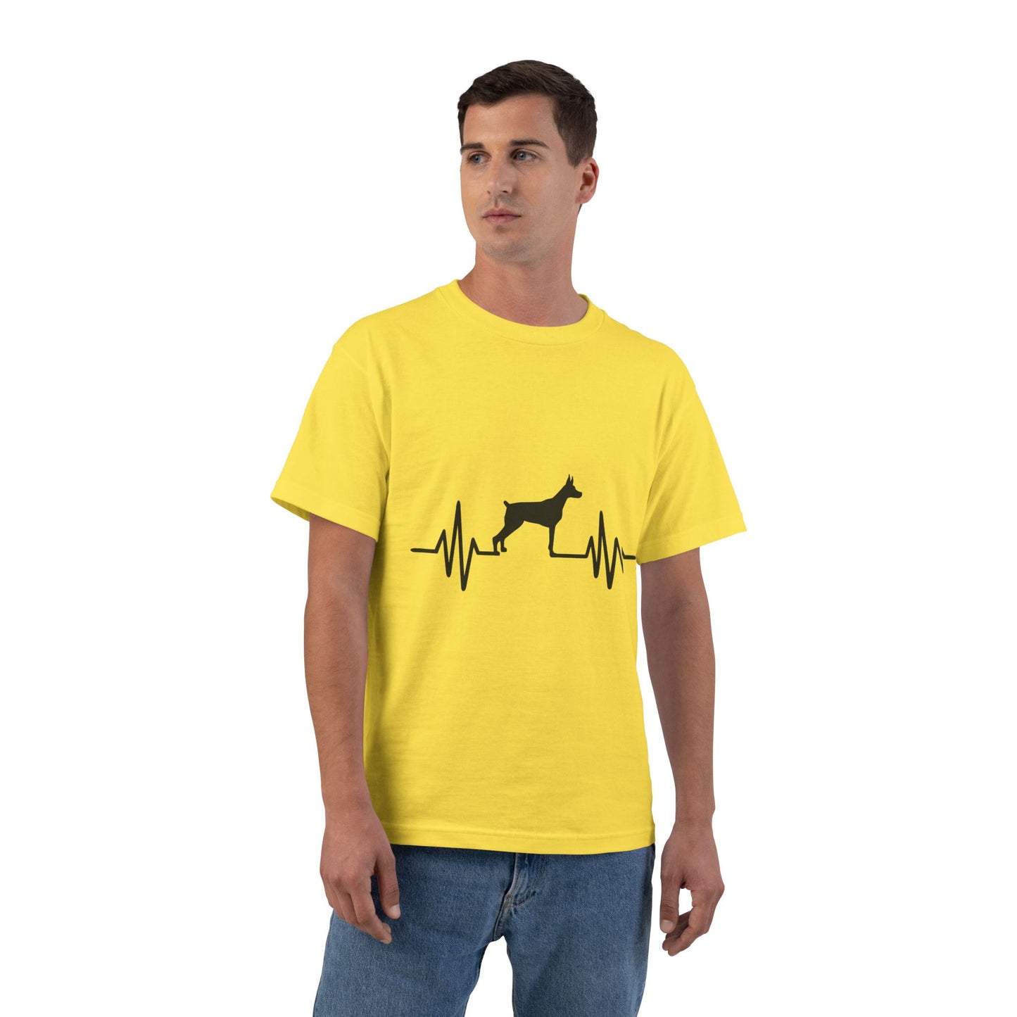 My Heart Beats For Dobermans Men's Short-Sleeve Crewneck Tee