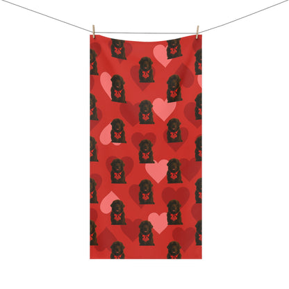 Cupid's Companion Newfie Mink-Cotton  Beach Towel