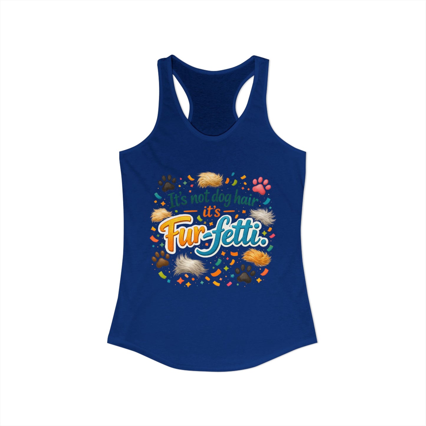 Fur-Fetti Dog Women's Racerback Tank
