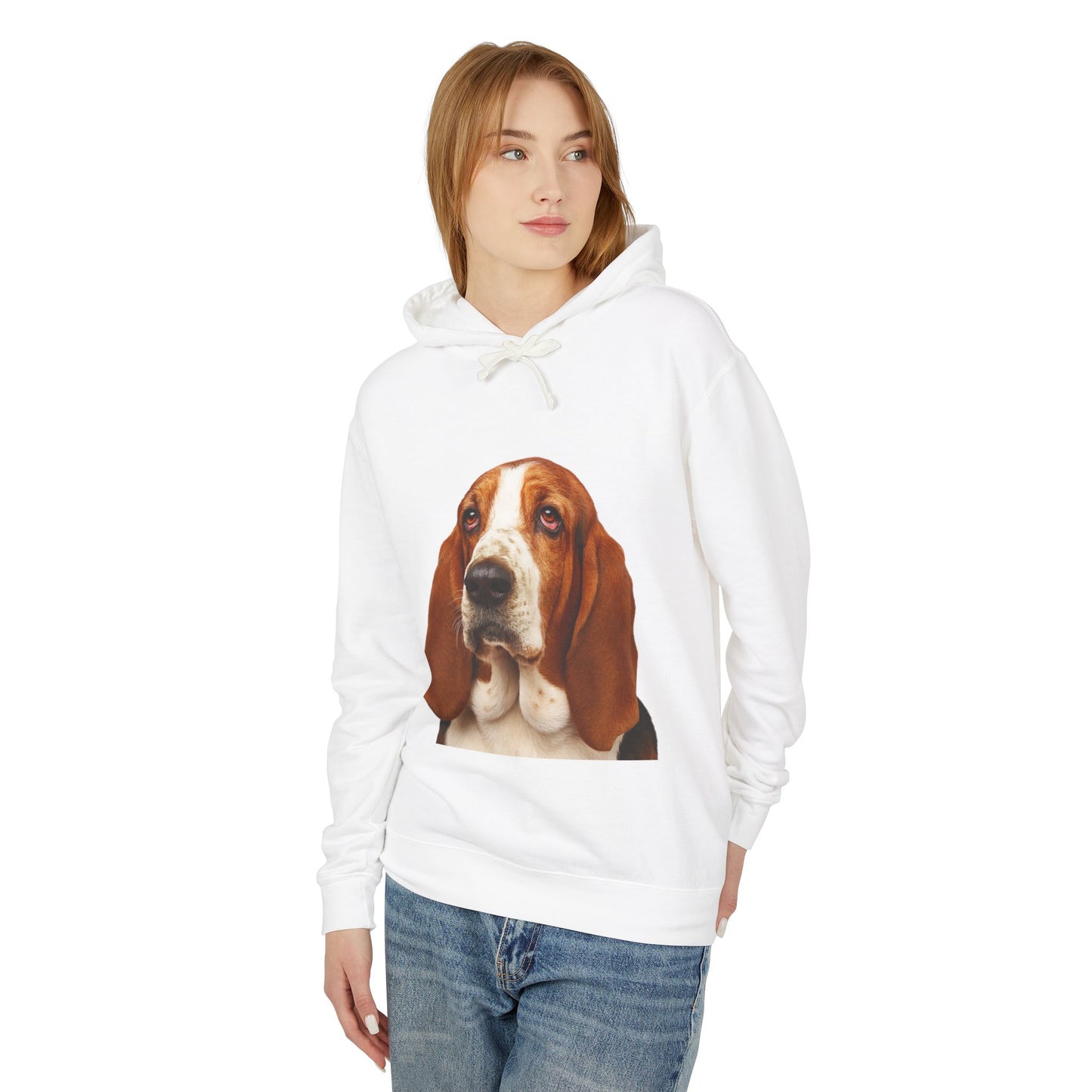 Basset Head Unisex Lightweight Hoodie