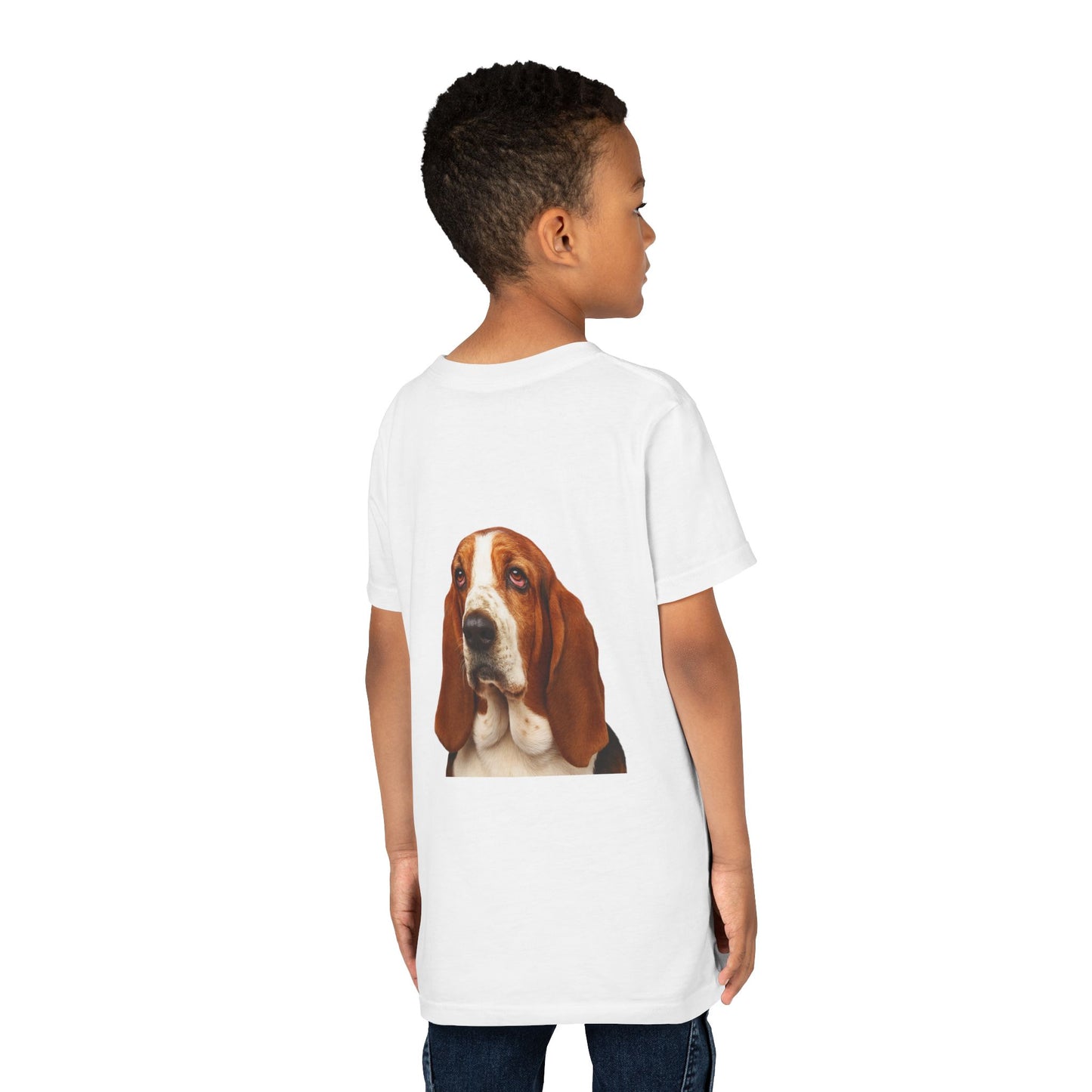 Basset Head Youth Unisex Short Sleeve Crewneck Tee