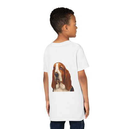 Basset Head Youth Unisex Short Sleeve Crewneck Tee
