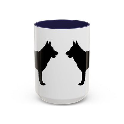 German Shepherd Silhouette 2-Tone Coffee Mug