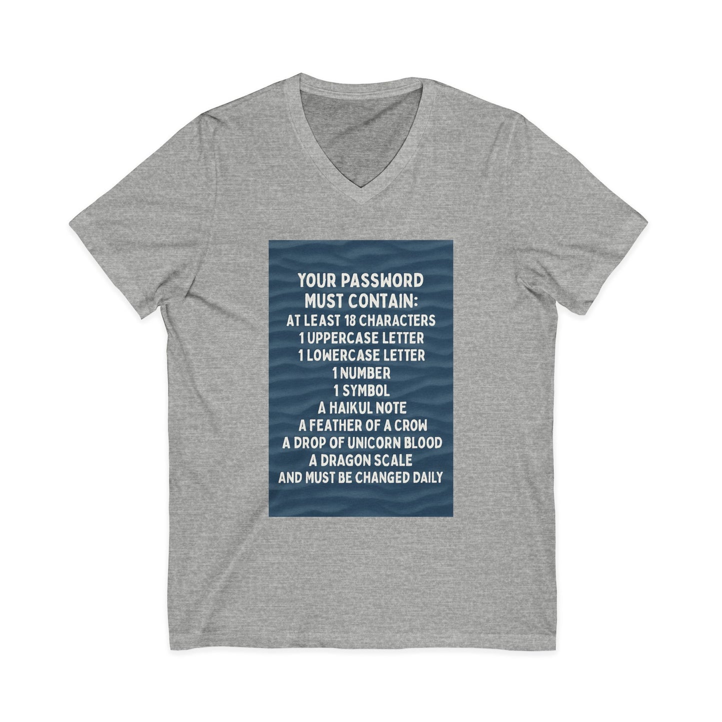 Password Unisex Short Sleeve V-Neck Tee