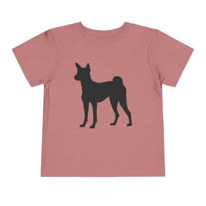 Basenji Silhouette Toddler Unisex Short Sleeve Crewneck Tee