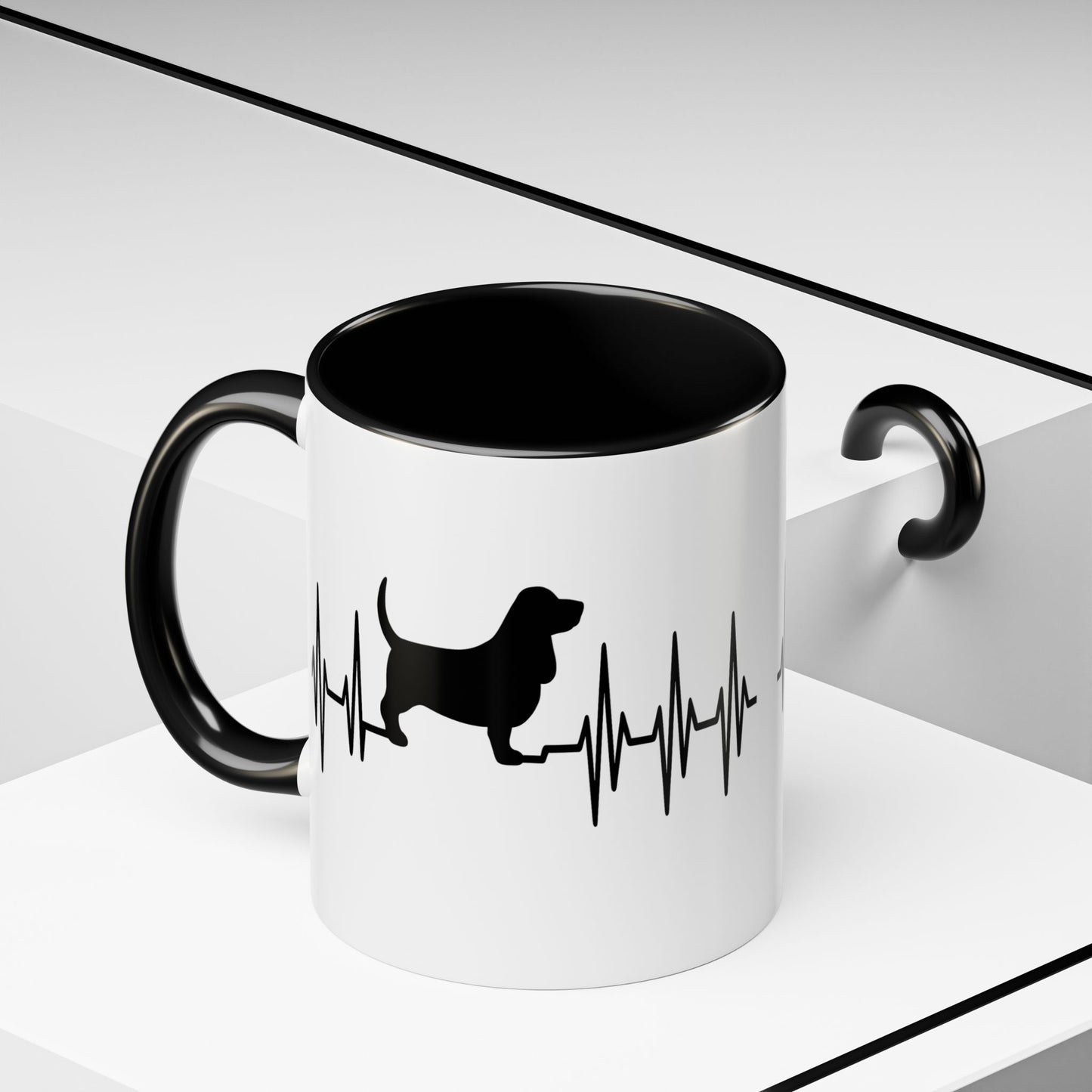 My Heart Beats For Bassets 2-Tone Coffee Mug