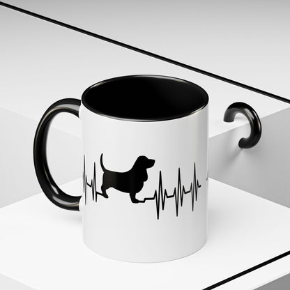 My Heart Beats For Bassets 2-Tone Coffee Mug