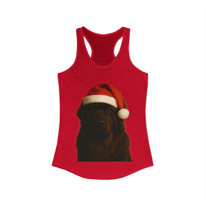 Santa Paws Newfie Women's Racerback Tank