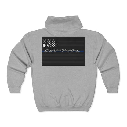 Thin Blue Line Unisex Full Zip Hoodie