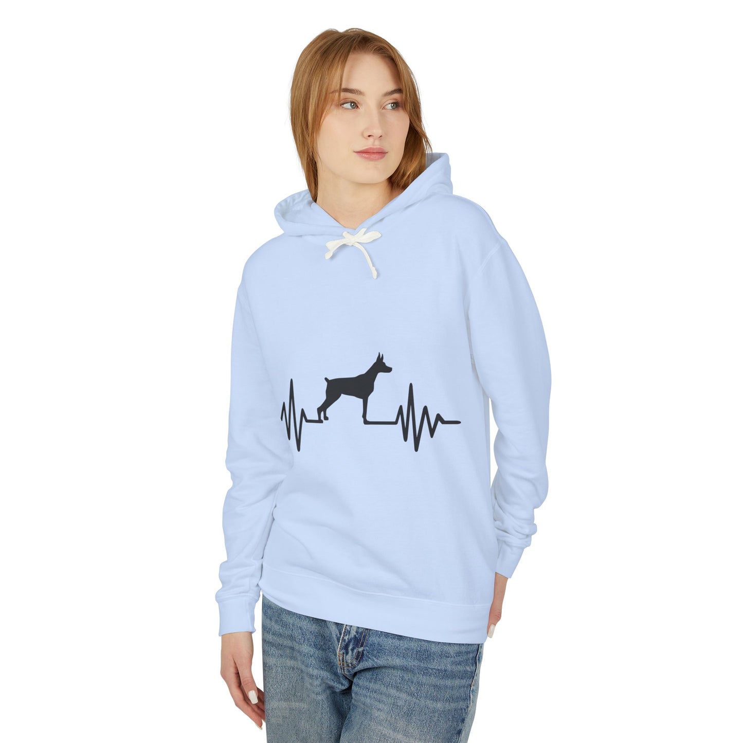 My Heart Beats For Dobermans Unisex Lightweight Hoodie