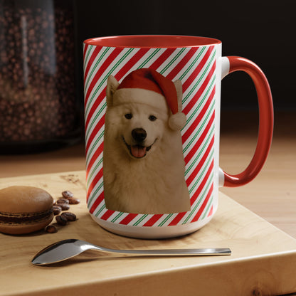 Santa Paws Samoyed 2-Tone Coffee Mug
