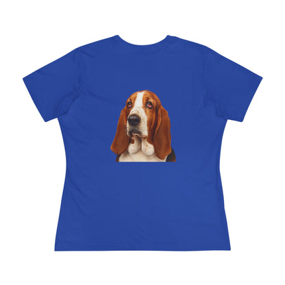 Basset Head Women's Short Sleeve Crewneck Tee