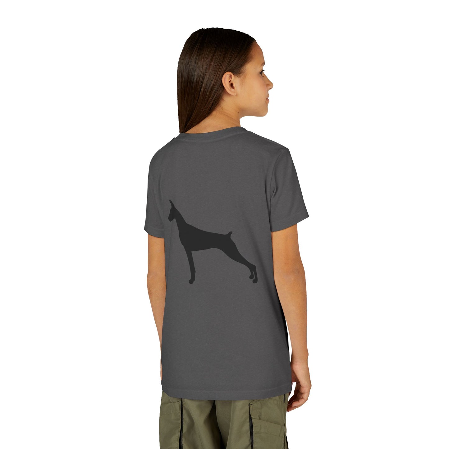 Doberman Head Youth Unisex Short Sleeve Crewneck Tee