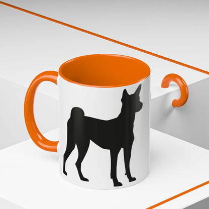 Basenji Silhouette 2-Tone Coffee Mug