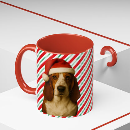 Santa Paws Basset 2-Tone Coffee Mug