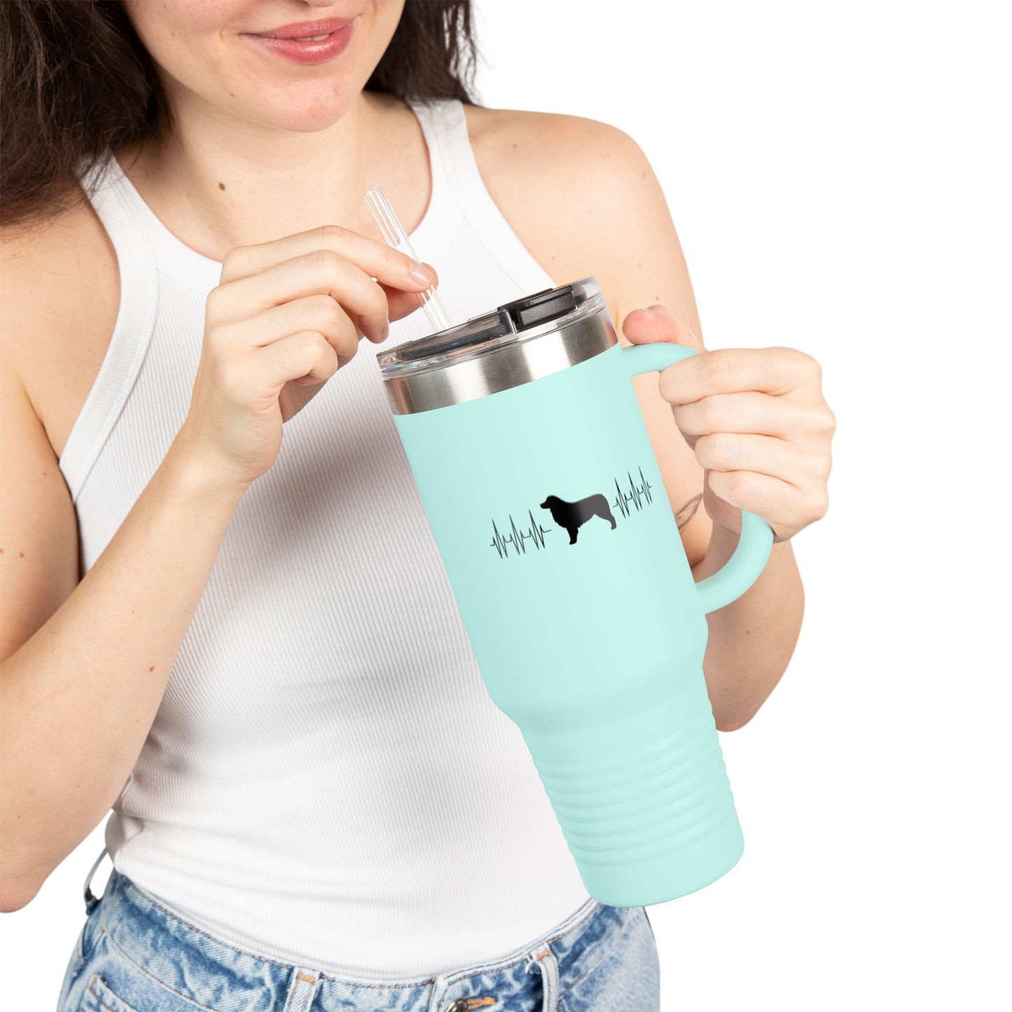 My Heart Beats For Aussies Insulated Travel Mug