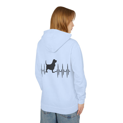 My Heart Beats For Bassets Unisex Lightweight Hoodie