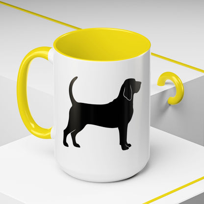 Bloodhound Silhouette 2-Tone Coffee Mug