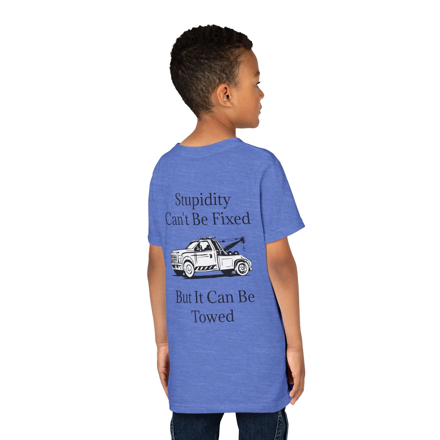 Stupidity Wheel Lift Tow Truck Youth Unisex Short Sleeve Crewneck Tee