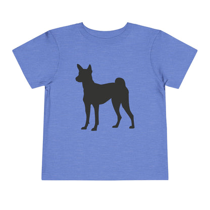 Basenji Silhouette Toddler Unisex Short Sleeve Crewneck Tee
