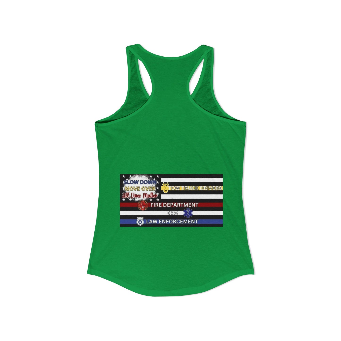 Slow Down Move Over Flag Women's Racerback Tank