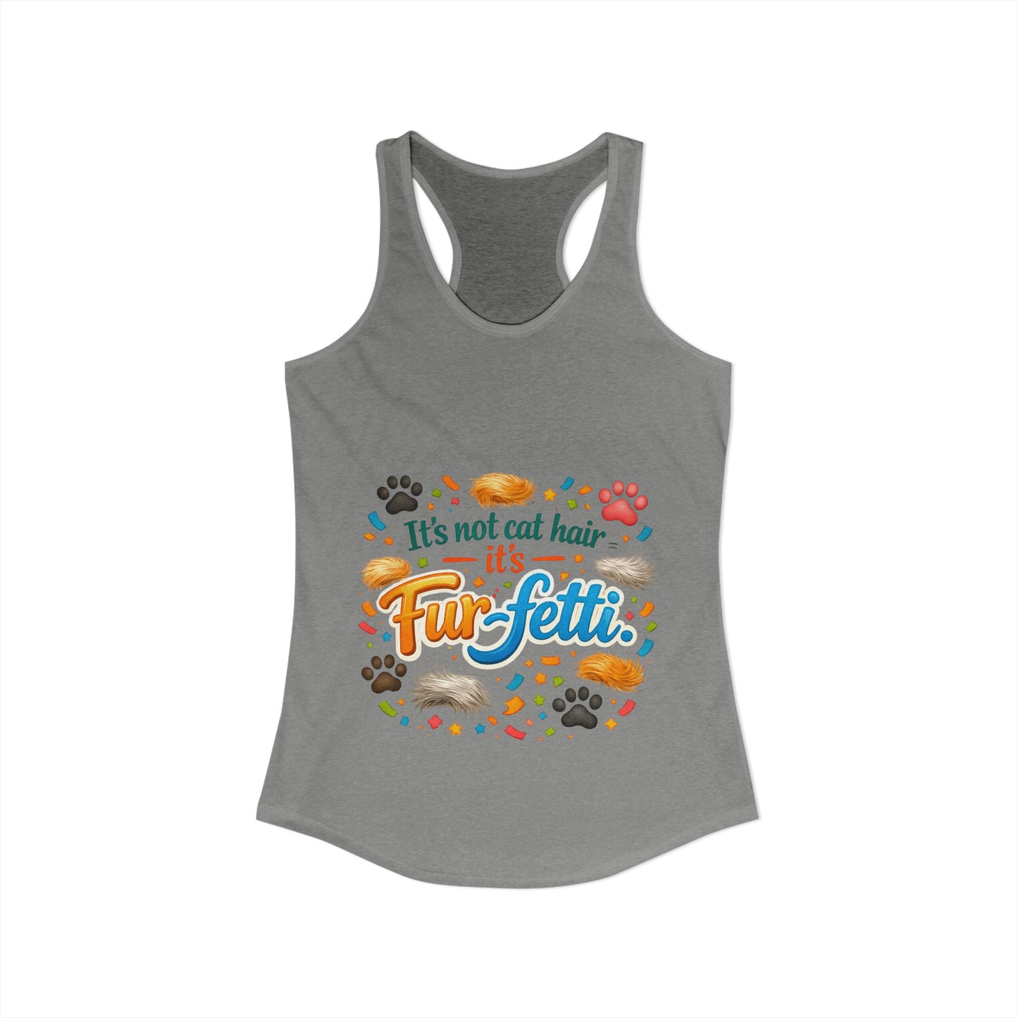 Fur-Fetti Cat Women's Racerback Tank