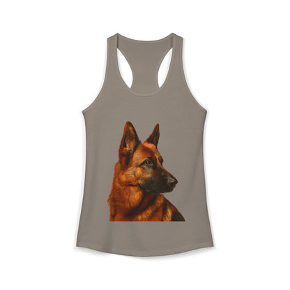German Shepherd Head Women's Racerback Tank