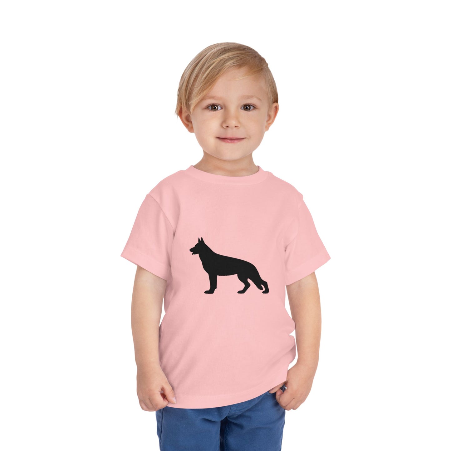 German Shepherd Silhouette Toddler Unisex Short Sleeve Crewneck Tee