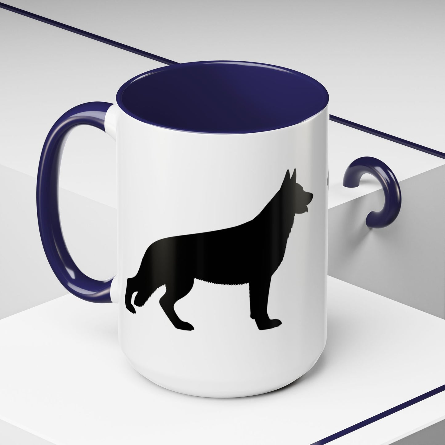 German Shepherd Silhouette 2-Tone Coffee Mug
