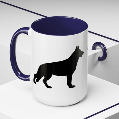 German Shepherd Silhouette 2-Tone Coffee Mug