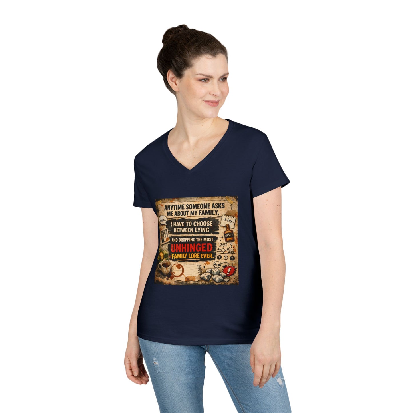 Unhinged Family Women's V-Neck T-Shirt