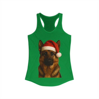 Santa Paws German Shepherd Women's Racerback Tank