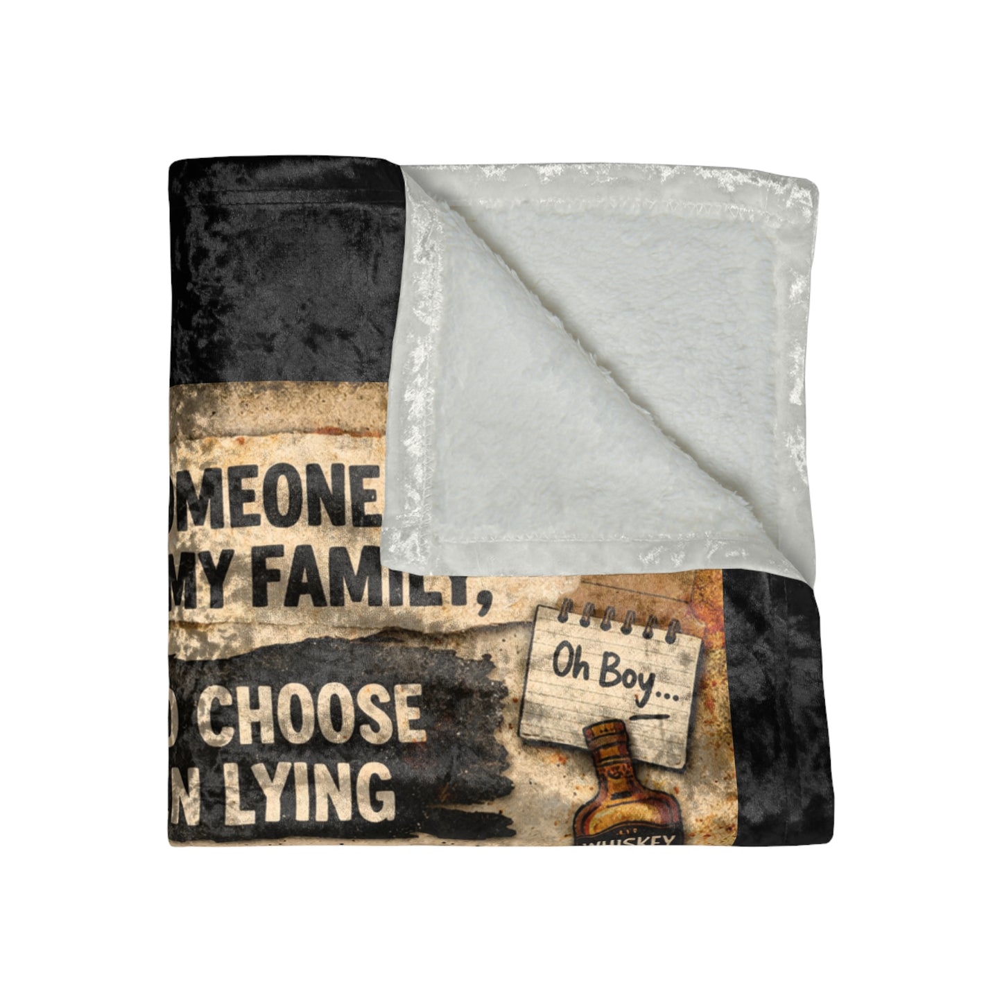 Unhinged Family Crushed Velvet Blanket