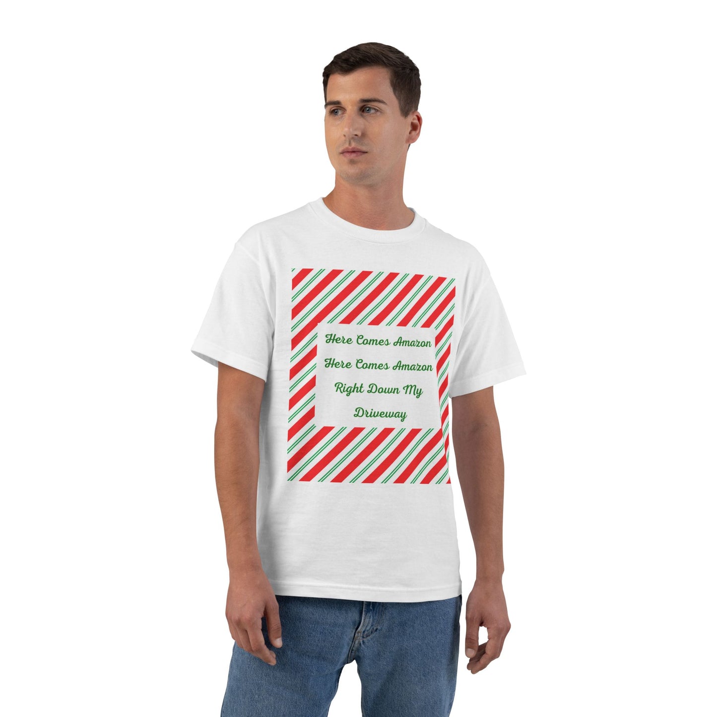 Here Comes Amazon Men's Short-Sleeve Crewneck Tee