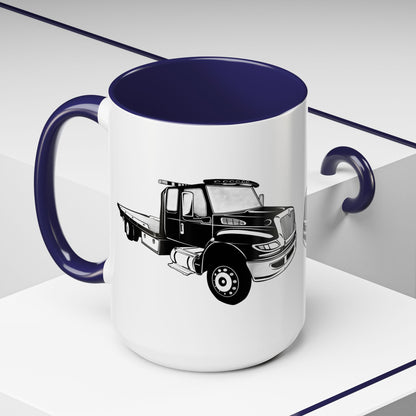Flatbed Tow Truck 2-Tone Coffee Mug