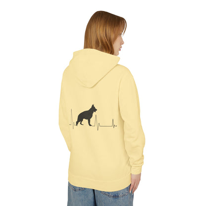 My Heart Beats For German Shepherds Unisex Lightweight Hoodie