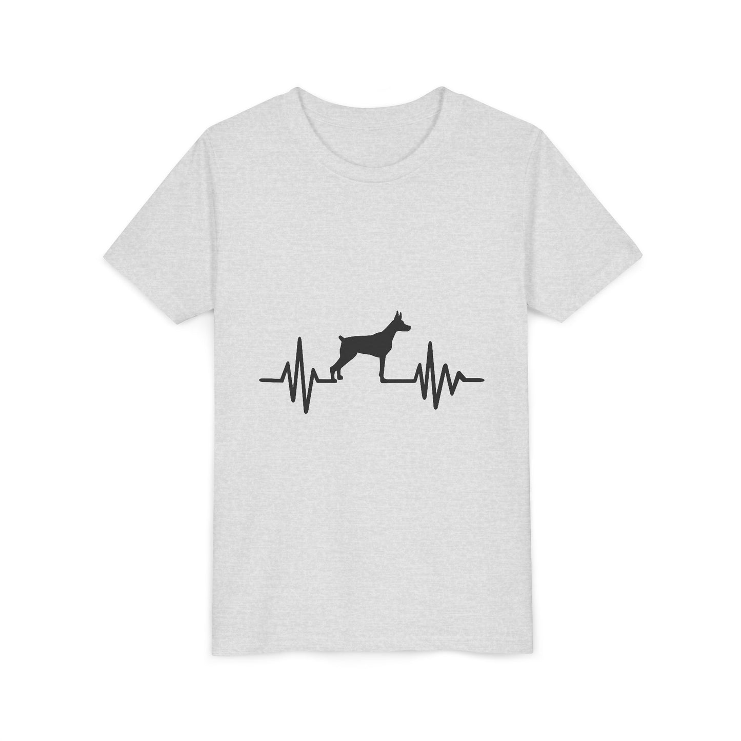 My Heart Beats For Dobermans Youth Unisex Short Sleeve Crewneck Tee
