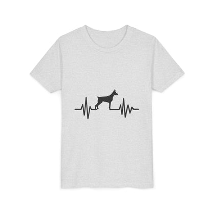 My Heart Beats For Dobermans Youth Unisex Short Sleeve Crewneck Tee