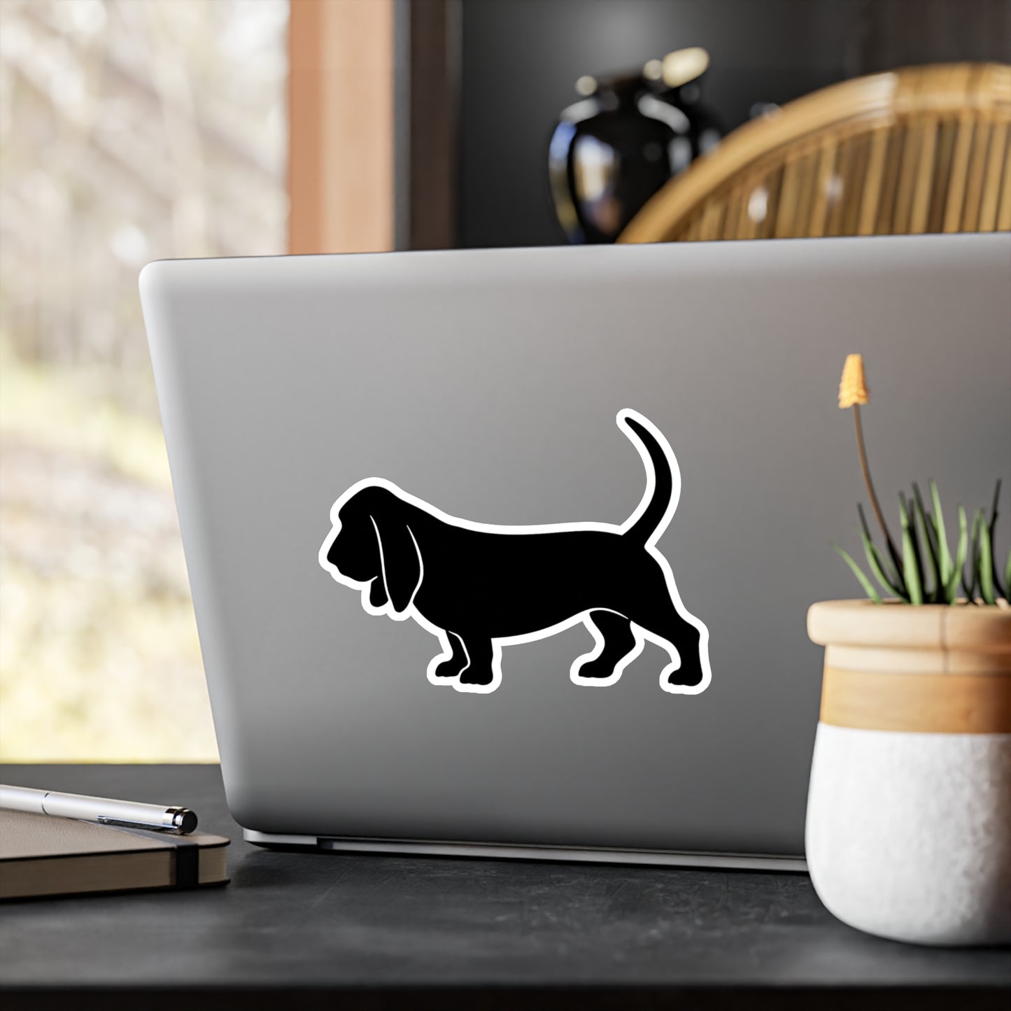 Basset Silhouette Vinyl Decal