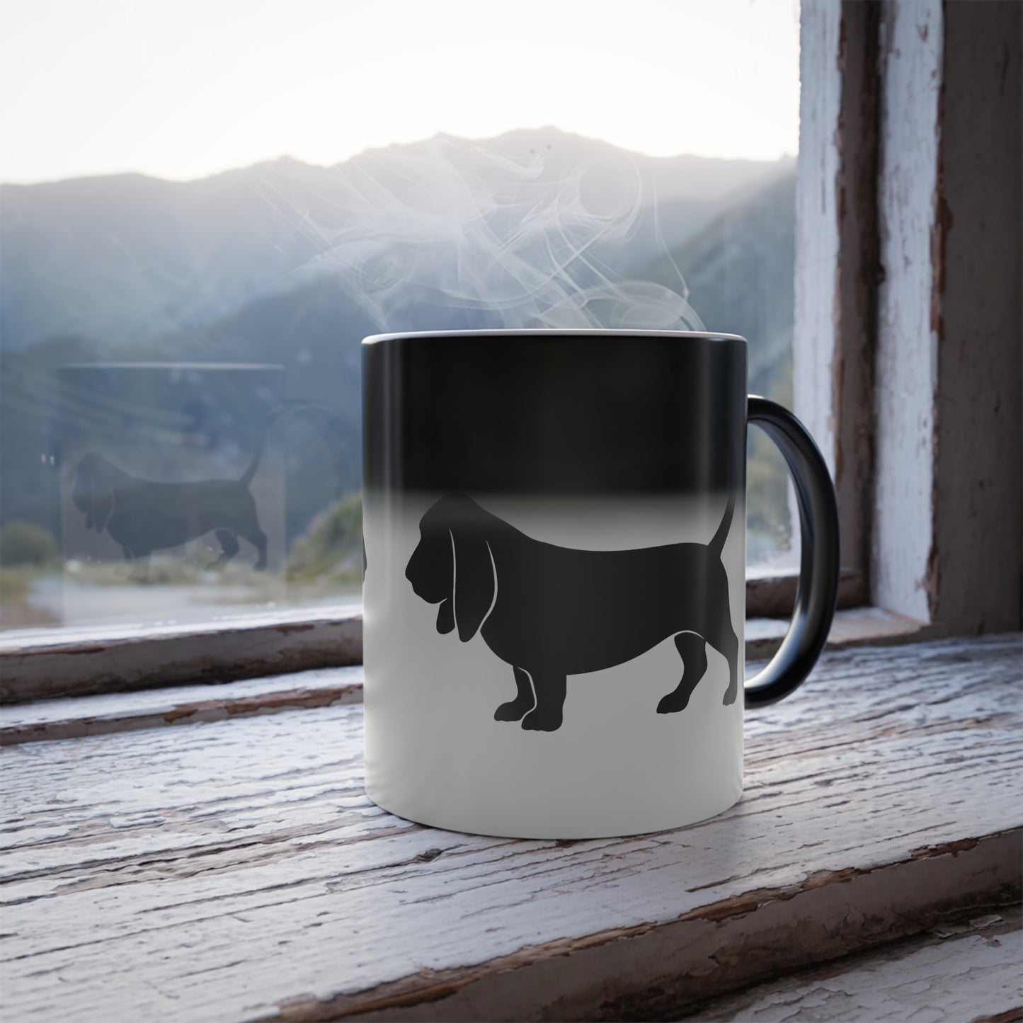 Basset Silhouette Color Changing Mug