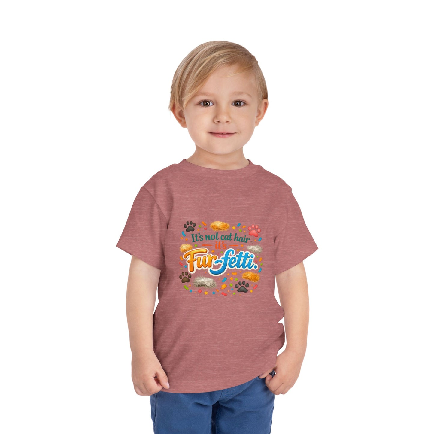 Fur-Fetti Cat Toddler Unisex Short Sleeve Crewneck Tee