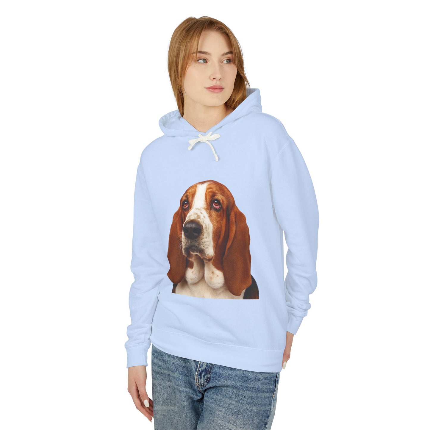 Basset Head Unisex Lightweight Hoodie