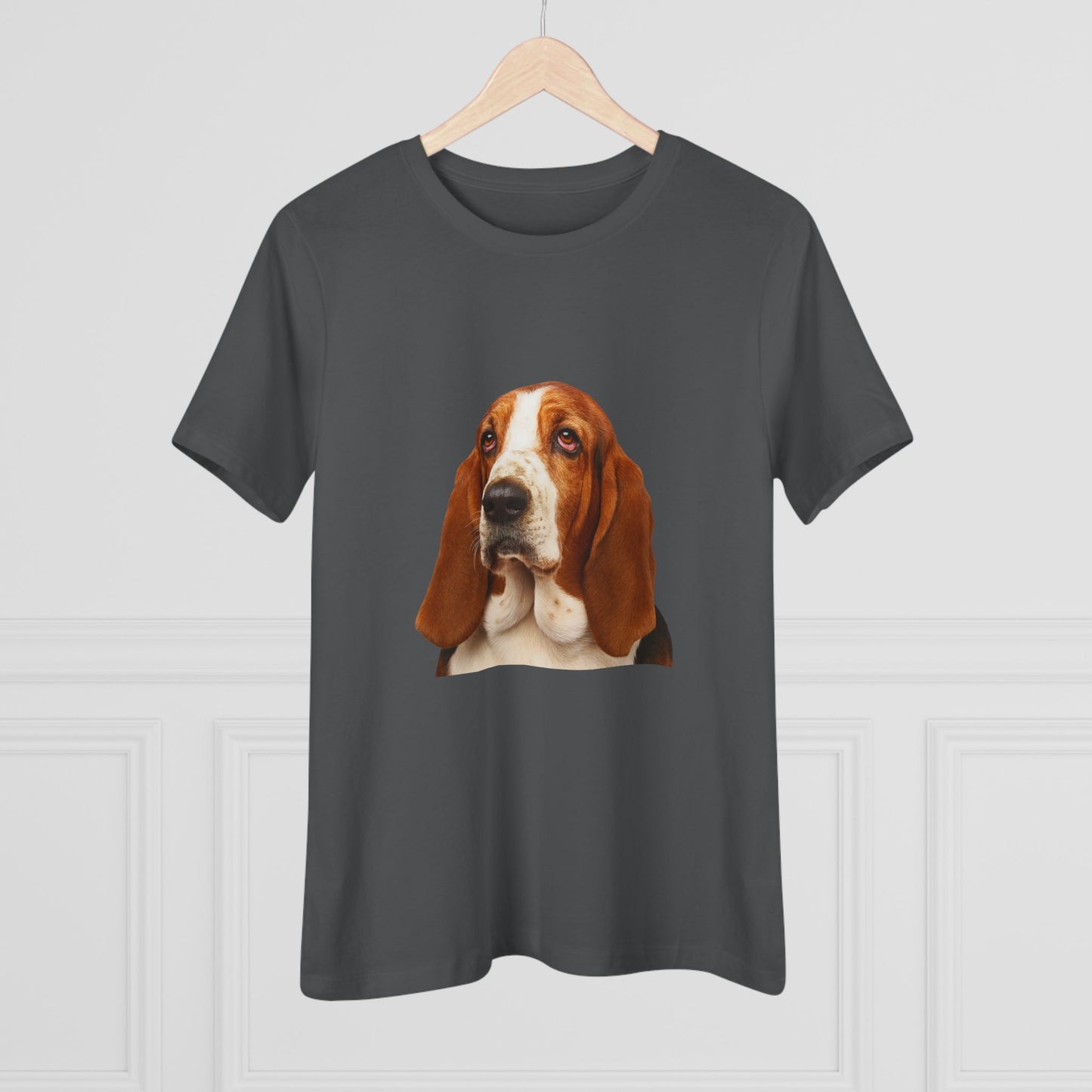 Basset Head Women's Short Sleeve Crewneck Tee