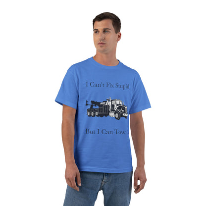I Can't Fix Stupid Heavy Tow Truck Men's Short-Sleeve Crewneck Tee