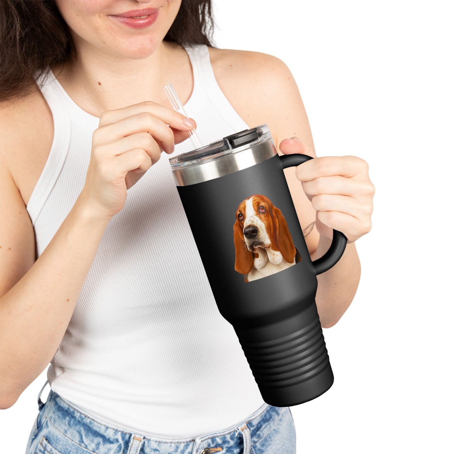 Basset Head Insulated Travel Mug