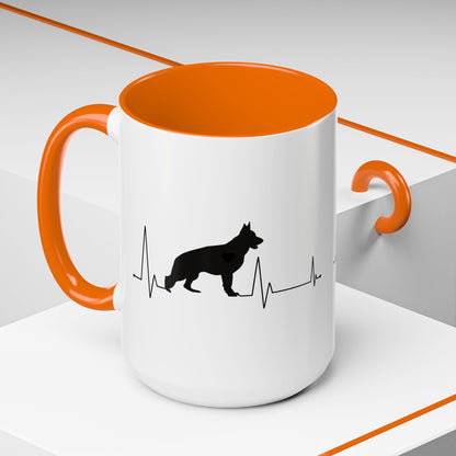 My Heart Beats For German Shepherds 2-Tone Coffee Mug