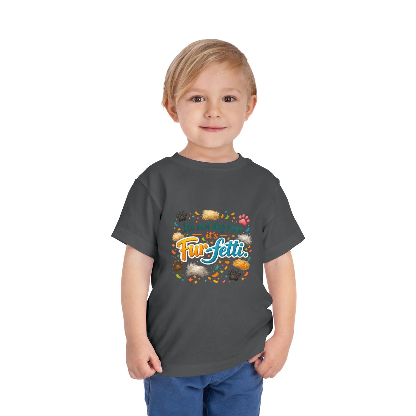 Fur-Fetti Dog Toddler Unisex Short Sleeve Crewneck Tee